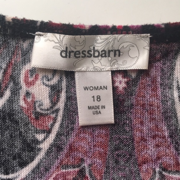 Dressbarn Burgandy/Black Printed Dress - Picture 4 of 4